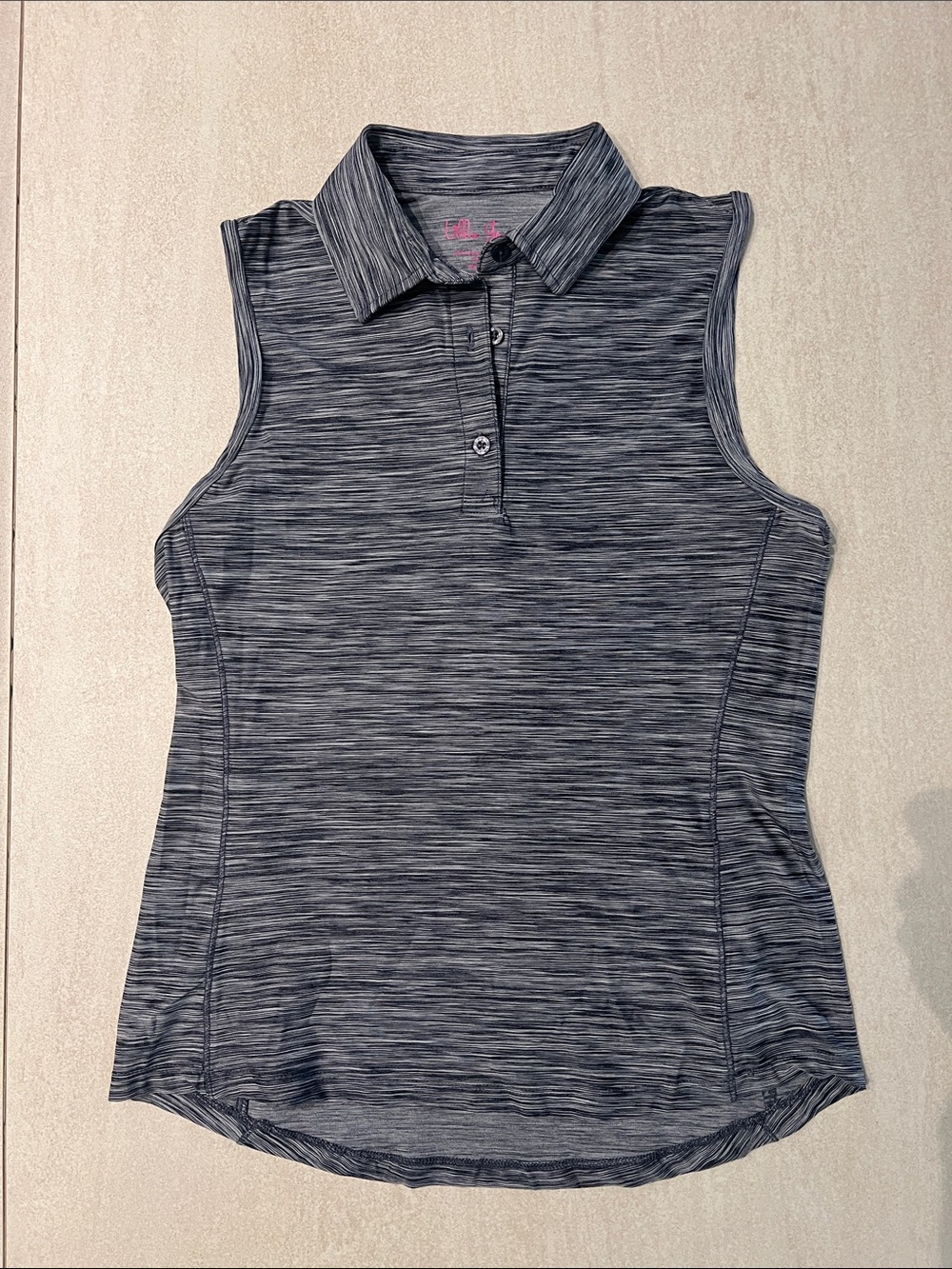 Lilly Green Sleeveless Heathered Navy-White Sports/Golf Top